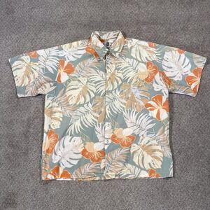 Tori Richard Men's Shirt Hawaiian Print Casual Vacation Summer 2XL Yellow/Green
